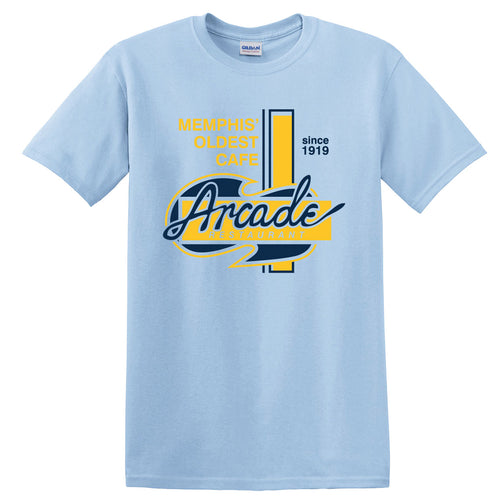 Classic Arcade Shirt (Navy+Yellow over Blue)